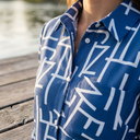 Cressida printed button-up blouse with collar and relaxed fit, view 3
