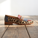 Tess fringe loafers in animal print, view 3