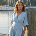 Solene jumpsuit with cinched waist and airy drape, view 3