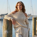Zoya off-shoulder two-piece set with wide-leg trousers, view 2