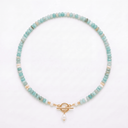 Turquoise Bead Pearl Necklace