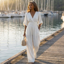 Solene jumpsuit with cinched waist and airy drape, view 5