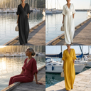 Solene jumpsuit with cinched waist and airy drape, view 6