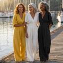 Solene jumpsuit with cinched waist and airy drape, view 2