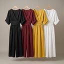 Solene jumpsuit with cinched waist and airy drape, view 9
