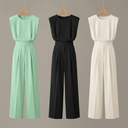 Hanne minimalist jumpsuit with defined waist, view 4