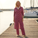 Tilly printed two-piece set with button-up top and straight-leg trousers, view 2