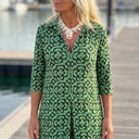 Tilly printed two-piece set with button-up top and straight-leg trousers, view 3