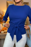 Calliope tie waist top with adjustable waist tie, view 5