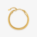 Louise Herringbone and Rope Chain Layered Bracelet, view 13