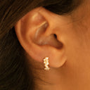 Lyra White Zircon Huggie Hoop Earrings