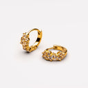 Lyra White Zircon Huggie Hoop Earrings, view 2