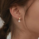 Odette small gold plated pearl earrings for women