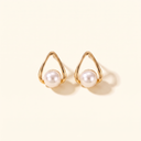 Coralie gold pearl stud earrings