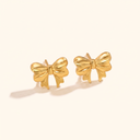 Lulu gold bow stud earrings
