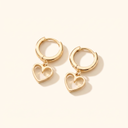 Amaya gold heart drop hoop earrings