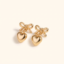 Elsie heart bow earrings