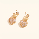Cara heart drop earrings