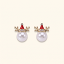 Elfie reindeer pearl earrings