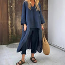 Vera two-piece set with oversized V-neck tunic and cropped wide-leg trousers, view 4