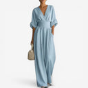 Solene jumpsuit with cinched waist and airy drape, view 10