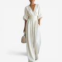 Solene jumpsuit with cinched waist and airy drape, view 11