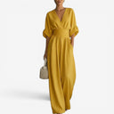 Solene jumpsuit with cinched waist and airy drape, view 12