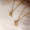 Una Initial Letter and Baroque Pearl Necklace, view 10