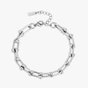 Claudia Bold Link Chain Bracelet with White Zircon, view 8