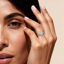 Mila Gold Clover Halo Ring, view 3