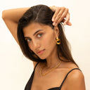 Dora Gold Sculptural Chunky Hoop Earrings, view 3