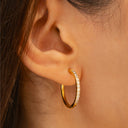 Raina Large Pavé Cubic Zirconia Hoop Earrings