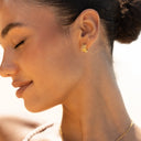 Genevieve Gold Sculptural Zircon Huggie Hoops, view 7
