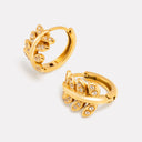 Genevieve Gold Sculptural Zircon Huggie Hoops, view 5