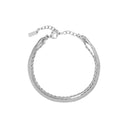 Louise Herringbone and Rope Chain Layered Bracelet, view 15