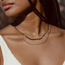 Corinne Herringbone & Rope Chain Layered Necklace, view 7