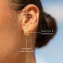 Genevieve Gold Sculptural Zircon Huggie Hoops, view 6