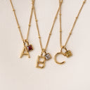 Vivian Initial & Birthstone Charm Necklace, view 15
