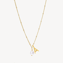 Una Initial Letter and Baroque Pearl Necklace, view 5