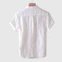 Freycinet Men's Cotton Linen Short Sleeve Button Shirt, view 6