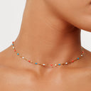 Lena Dainty Coloured Enamel Choker Necklace