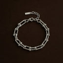 Claudia Bold Link Chain Bracelet with White Zircon, view 7