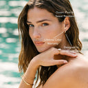 Eleni Gold Zircon Small Hoop Earrings, view 6