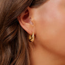 Jacinta Rounded Gold Zircon Statement Earrings