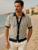 Silas Men's Knitted Polo Shirt, view 5
