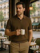 Ivo Men's Textured Knit Polo Shirt, view 4