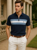 Raphael Men's Slim Fit Zip Collar Polo Shirt, view 2