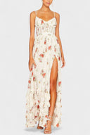 Annabel Floral Corset Bodice Maxi Dress