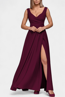 Eliana Crossed Drape Neck Flowing Maxi Dress