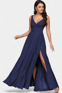 Eliana Crossed Drape Neck Flowing Maxi Dress, view 10